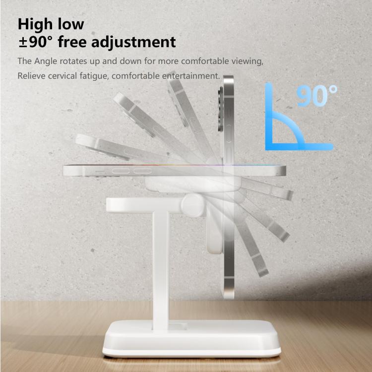 Cargador inalámbrico magnético 3 en 1 H63 de 15 W (blanco)
