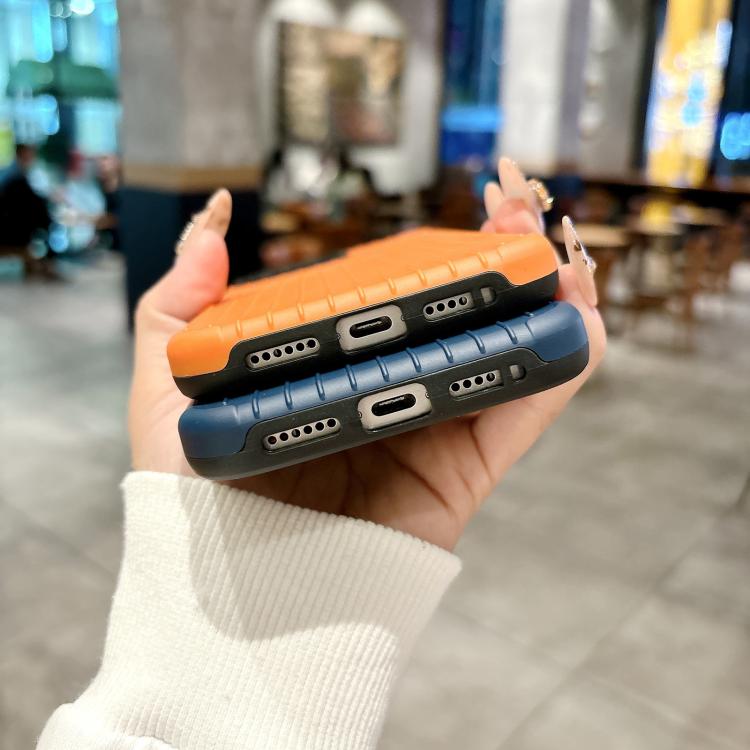 Funda MagSafe de cobertura total para iPhone 12 Pro Max con diseño inspirado en equipaje (azul claro)