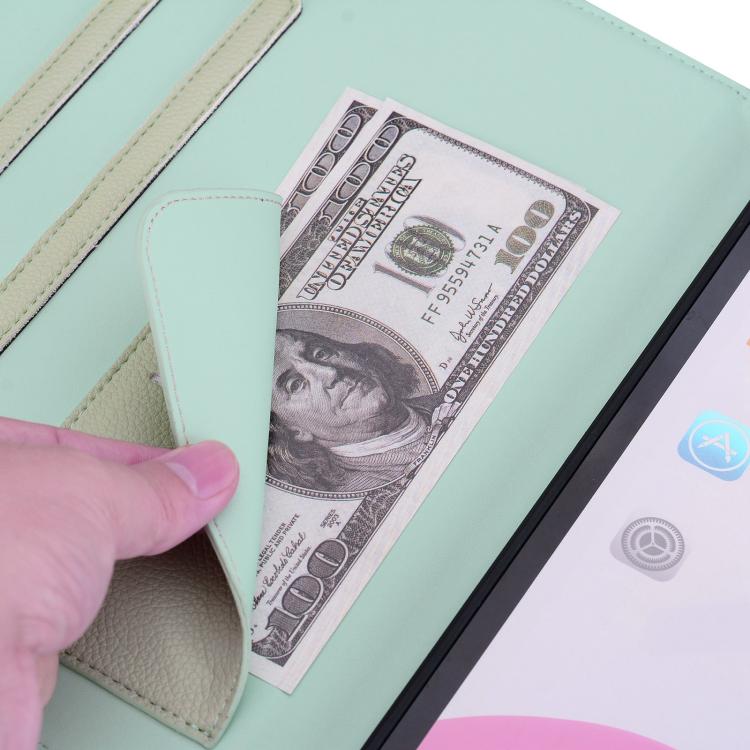 Funda inteligente de piel de lichi con tacto de gato para iPad Pro 13 (2024) (verde)