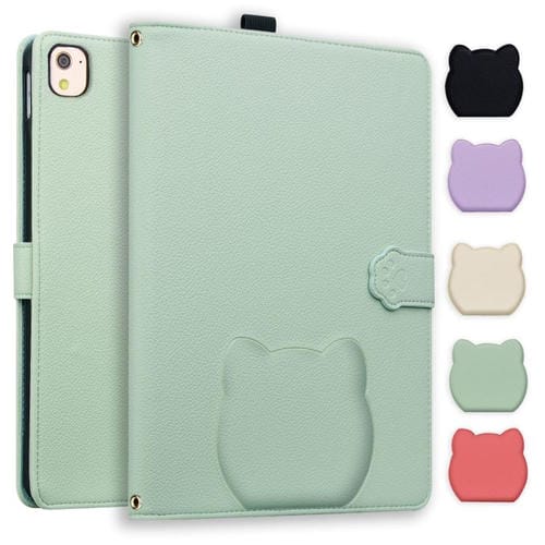 Funda inteligente de piel de lichi con tacto de gato para iPad 10.2 2021 / Air 10.5 (verde)