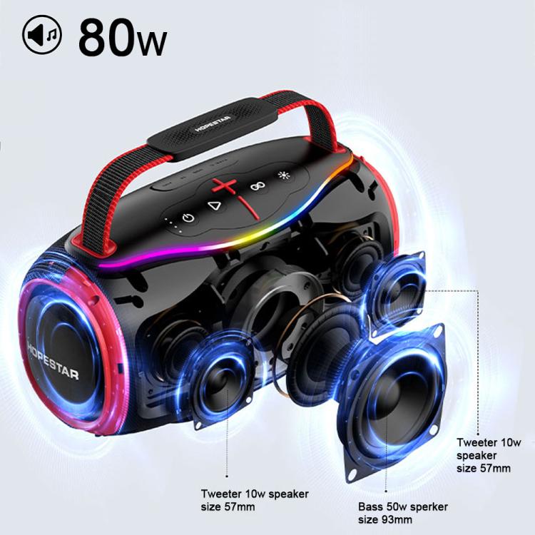 Altavoz Bluetooth portátil para exteriores HOPESTAR H80 de 80 W, resistente al agua (verde oscuro)