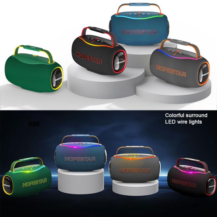 Altavoz Bluetooth portátil para exteriores HOPESTAR H80 de 80 W, resistente al agua (verde oscuro)