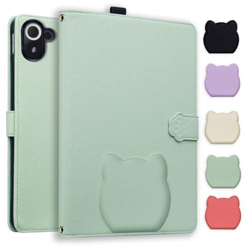 Funda de piel de lichi con tacto de gato para Xiaomi Redmi K Pad (verde)