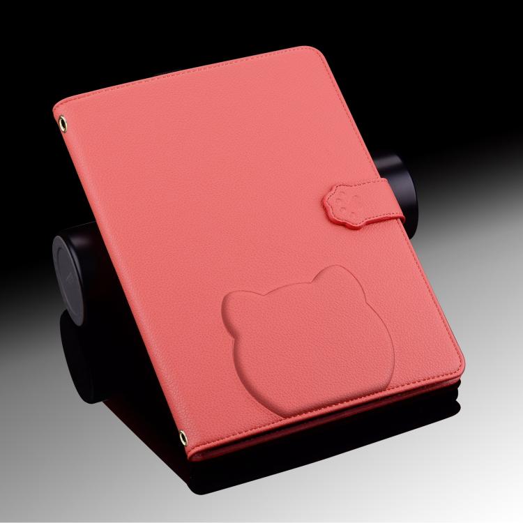 Funda de piel de lichi con tacto de gato para Xiaomi Redmi Pad SE 8.7 (rojo sandía)