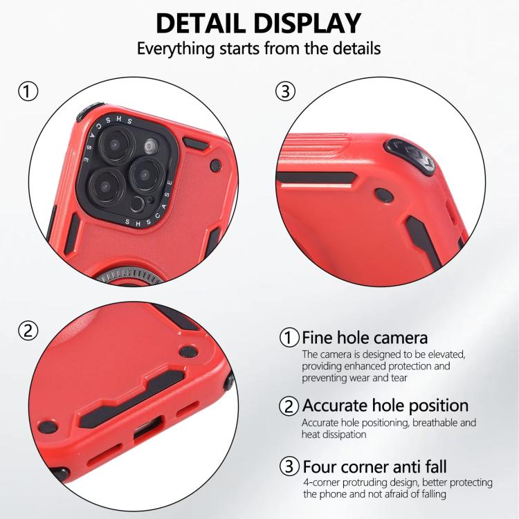 Funda magnética con rotación de 360 grados y mecanismo de tres núcleos para iPhone 16 (roja)