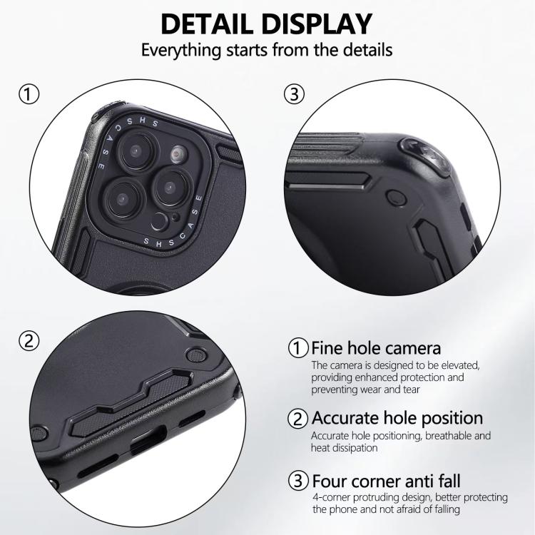 Funda magnética con rotación de 360 grados y mecanismo de tres núcleos para iPhone 16 Pro (negra)