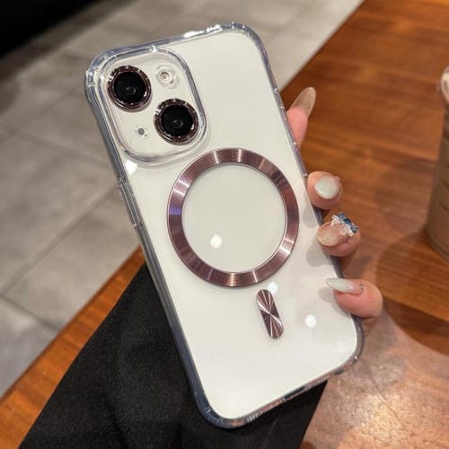 Funda de acrílico transparente MagSafe para iPhone 15 Plus (rosa)