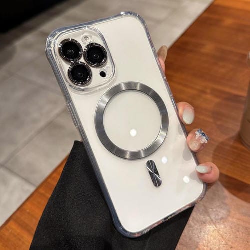 Funda de acrílico transparente MagSafe para iPhone 15 Pro Max (gris titanio)