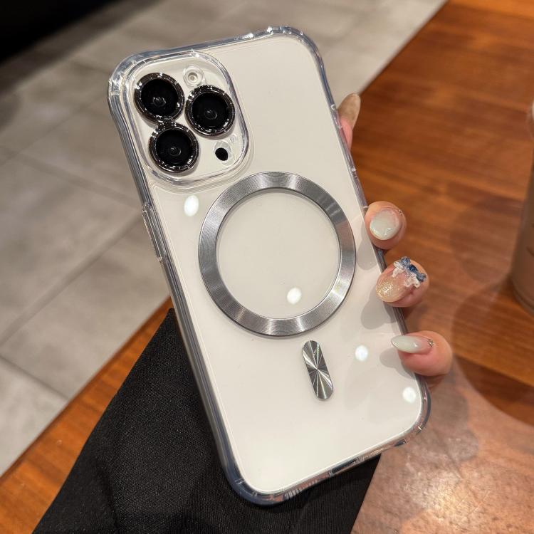 Funda de acrílico transparente MagSafe para iPhone 15 Pro Max (plateada)
