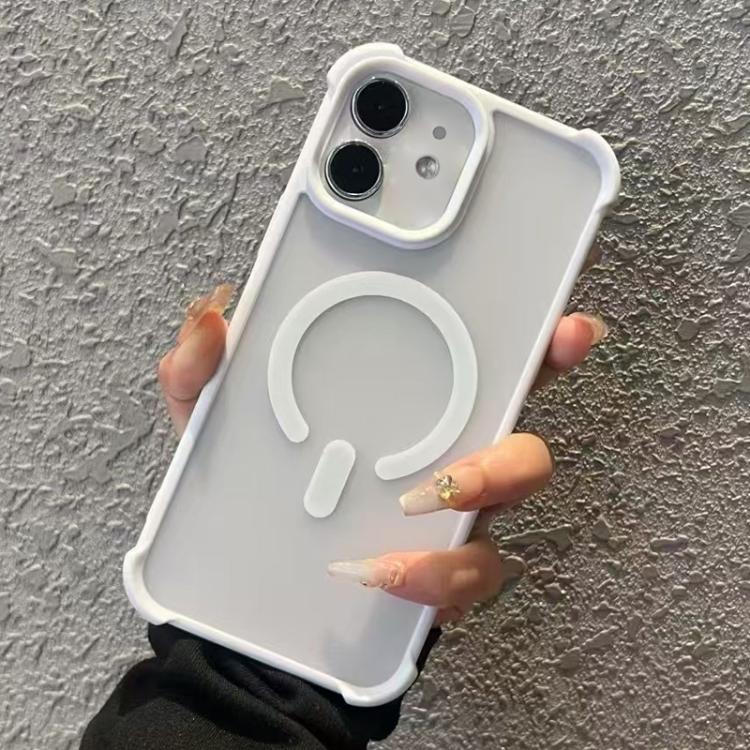 Funda MagSafe semitransparente con tacto esmerilado para iPhone 11 (blanca)