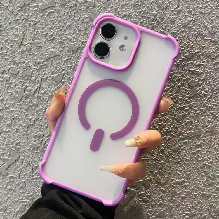 Funda MagSafe semitransparente con tacto esmerilado para iPhone 12 (morado)