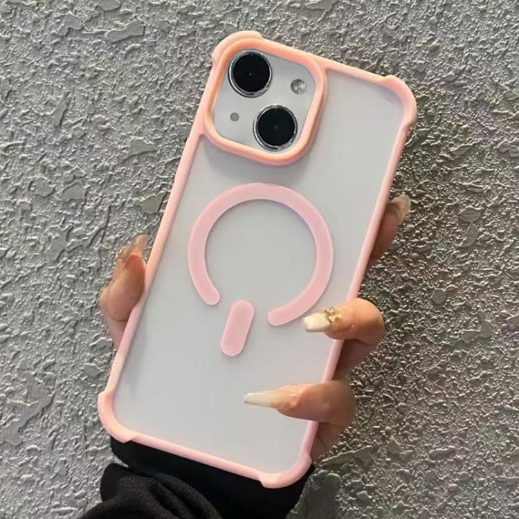 Funda MagSafe semitransparente con tacto esmerilado para iPhone 14 Plus (rosa)