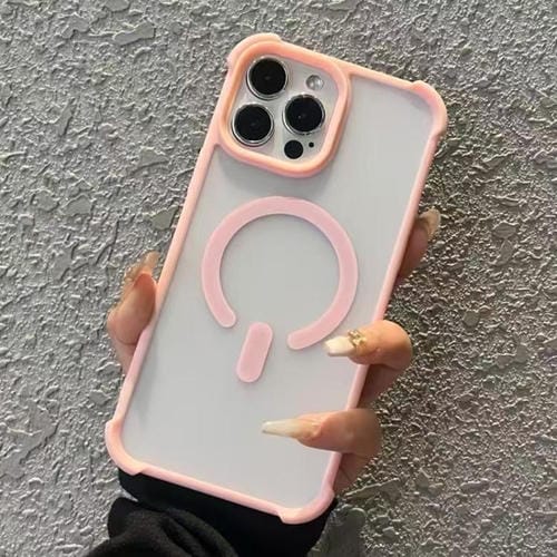 Funda MagSafe semitransparente con tacto esmerilado para iPhone 15 Pro (rosa)