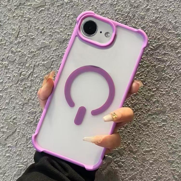 Funda MagSafe semitransparente con tacto esmerilado para iPhone 16e (morado)