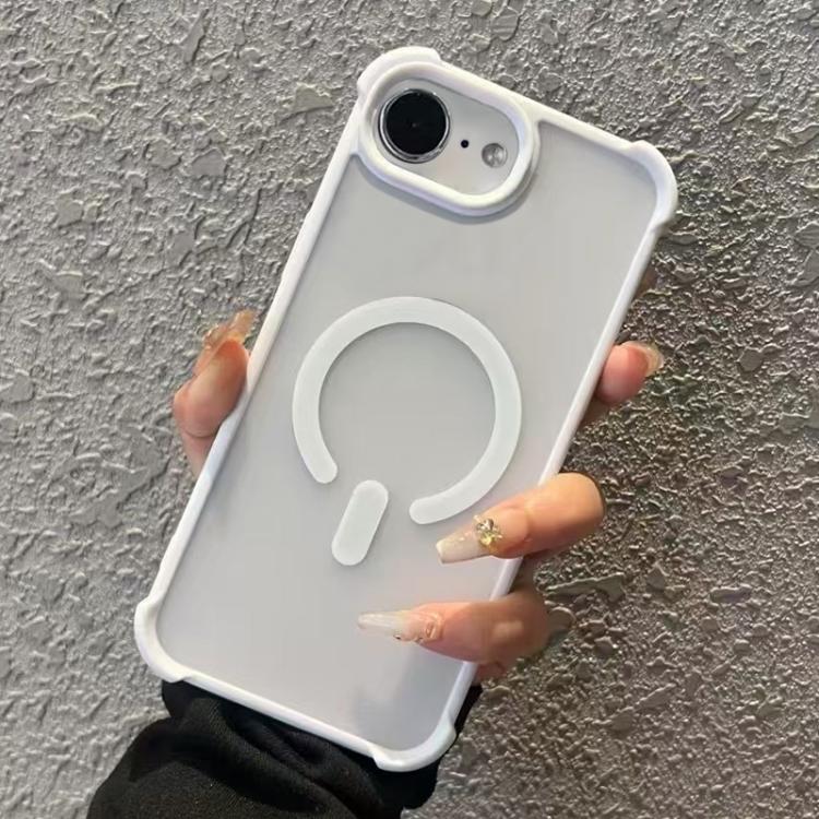Funda MagSafe semitransparente con tacto esmerilado para iPhone 16e (blanca)