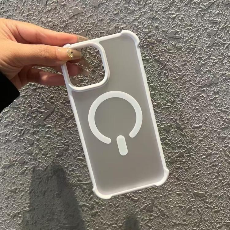 Funda MagSafe semitransparente con tacto esmerilado para iPhone 16e (blanca)