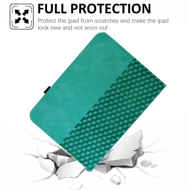 Funda de cuero inteligente con relieve romboidal para iPad 10.2 2021 / Air 10.5 (azul claro)