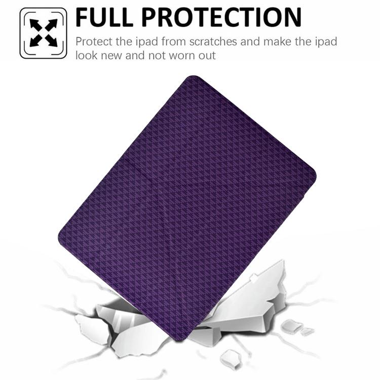 Funda de cuero inteligente con textura piramidal y pliegue en Y para iPad 2025/2022 (morado)