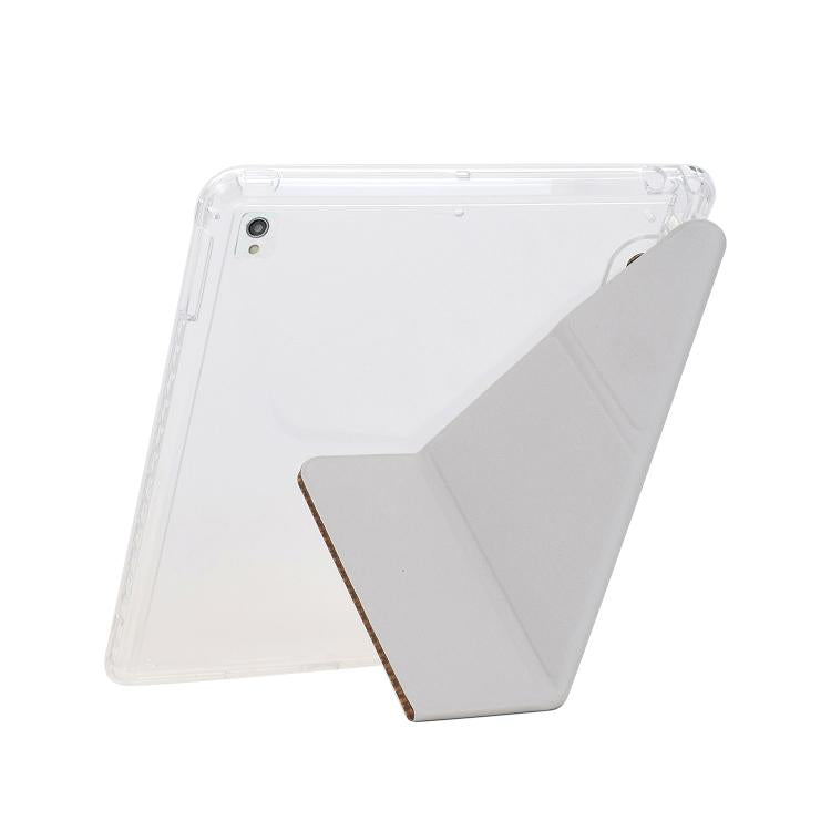 Funda de cuero inteligente con textura piramidal plegable en Y para iPad 10.2 2021 / Air 10.5 (negro)