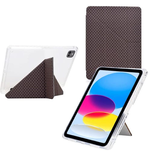 Funda de cuero inteligente con textura piramidal y pliegue en Y para iPad Pro 11 (2024) (marrón)