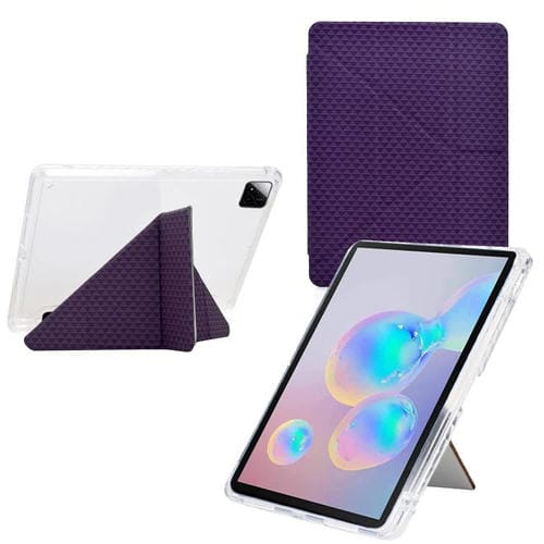Funda de cuero inteligente con textura piramidal plegable en Y para Xiaomi Pad 7/7 Pro (morada)
