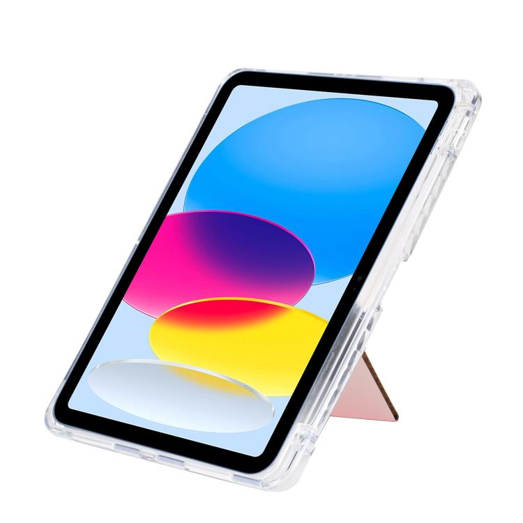 Funda de cuero inteligente con purpurina acrílica transparente plegable en Y para iPad mini 2024/mini 6 (rosa)