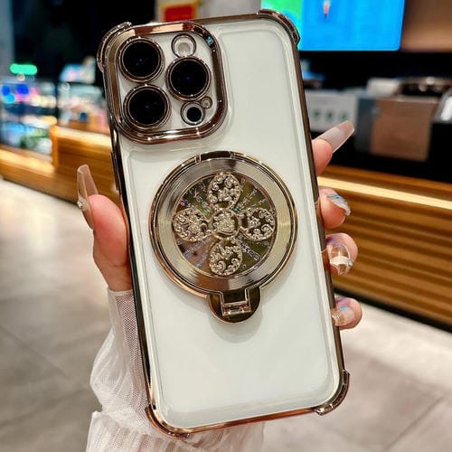 Funda con soporte giratorio para iPhone 12 Pro (dorado desierto)