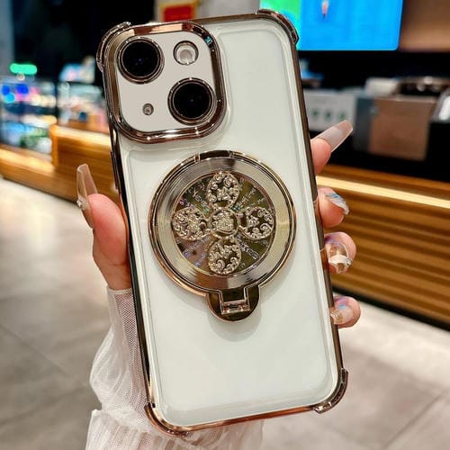 Funda con soporte giratorio para iPhone 14 Plus (dorado desierto)