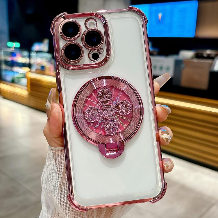 Funda con soporte giratorio para iPhone 15 Pro Max (rosa)