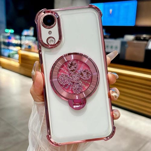 Funda con soporte para peonza para iPhone XR (rosa)