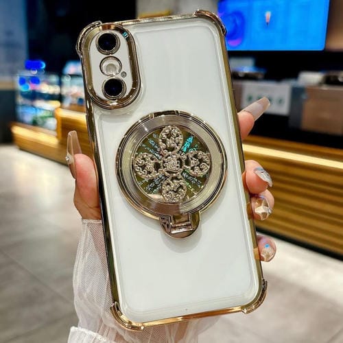 Funda con soporte giratorio para iPhone XS Max (dorada)