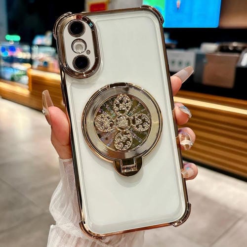 Funda con soporte giratorio para iPhone XS Max (dorado desierto)