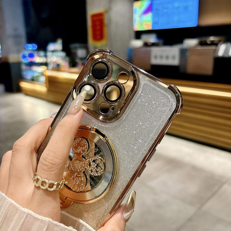 Funda con soporte para peonza para iPhone 16e (dorado desierto)