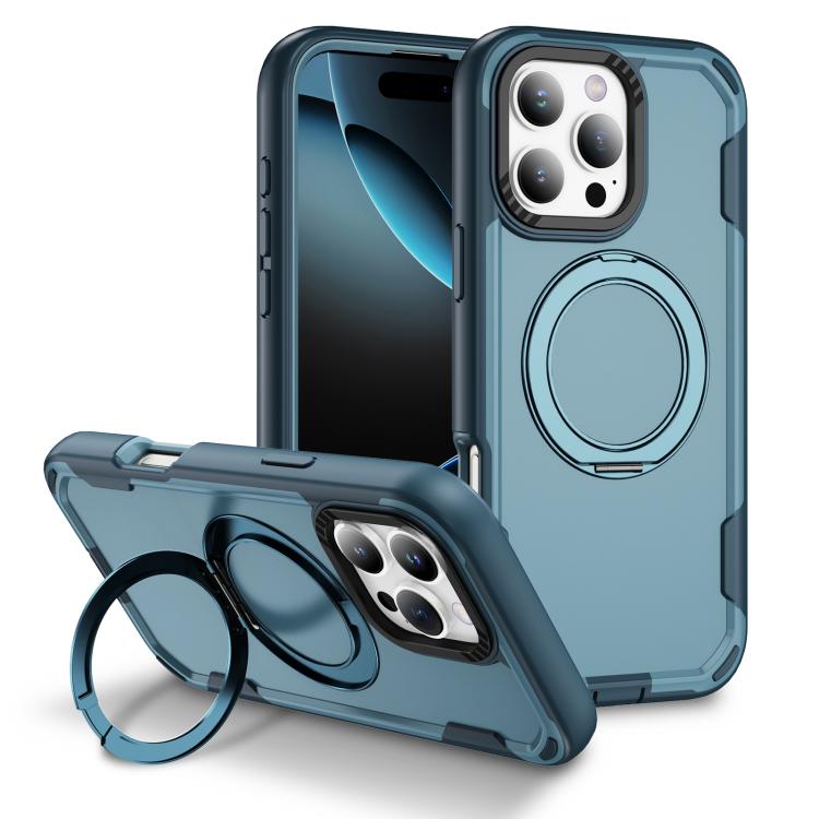 Funda protectora MagSafe para iPhone 16 Pro (azul rey y azul)