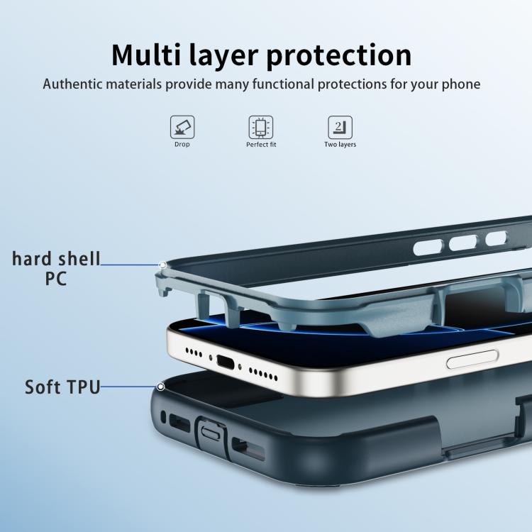Funda protectora MagSafe para iPhone 16 Pro (azul rey y azul)