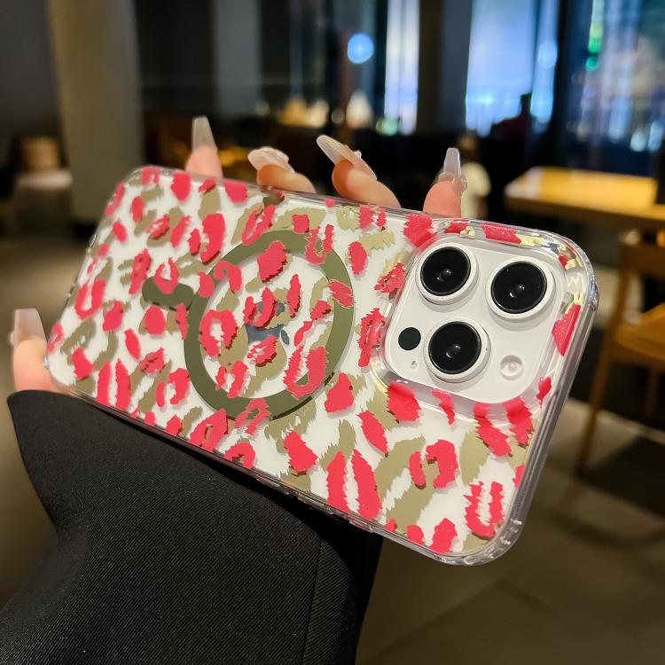 Funda MagSafe Leopard para iPhone 16e con laminado de doble cara IMD (negro y marrón)