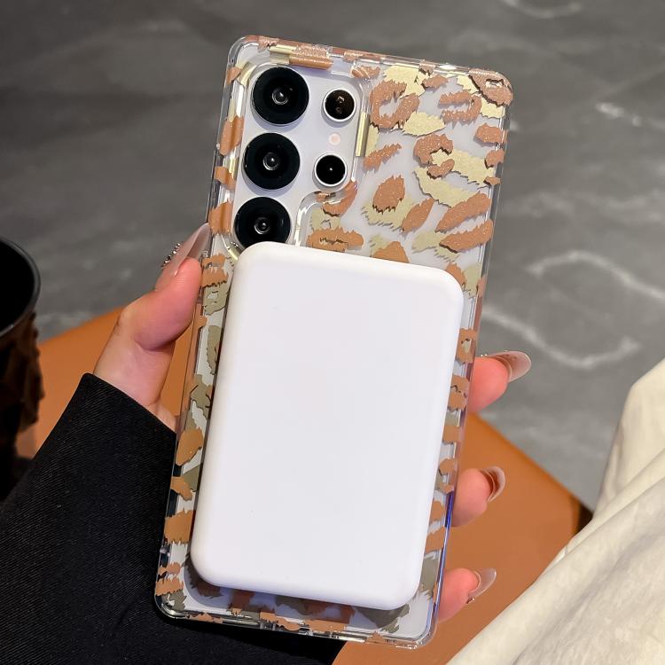 Funda para Samsung Galaxy S25+ 5G Leopard con laminado IMD de doble cara MagSafe (morado)