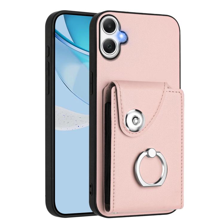 Funda para Samsung Galaxy A06 4G con tarjetero y anillo (rosa)