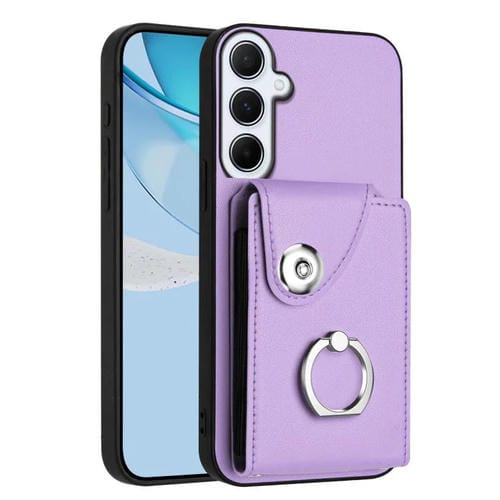 Funda para Samsung Galaxy A26 5G con tarjetero y anillo (morado)
