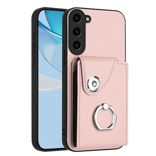 Funda para Samsung Galaxy S23 FE 5G con tarjetero y anillo (rosa)