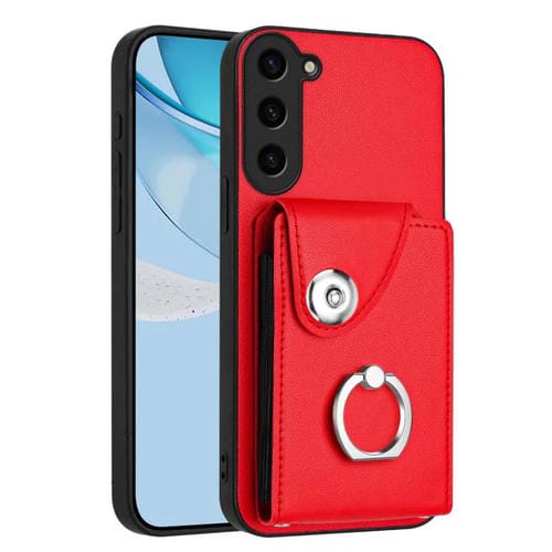 Funda para Samsung Galaxy S23 FE 5G con tarjetero y anillo (roja)
