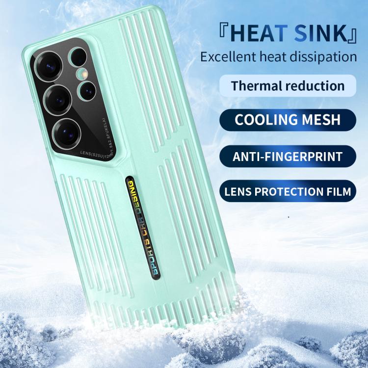 Funda para Samsung Galaxy S25 Ultra 5G, translúcida, esmerilada y con disipación de calor (verde)