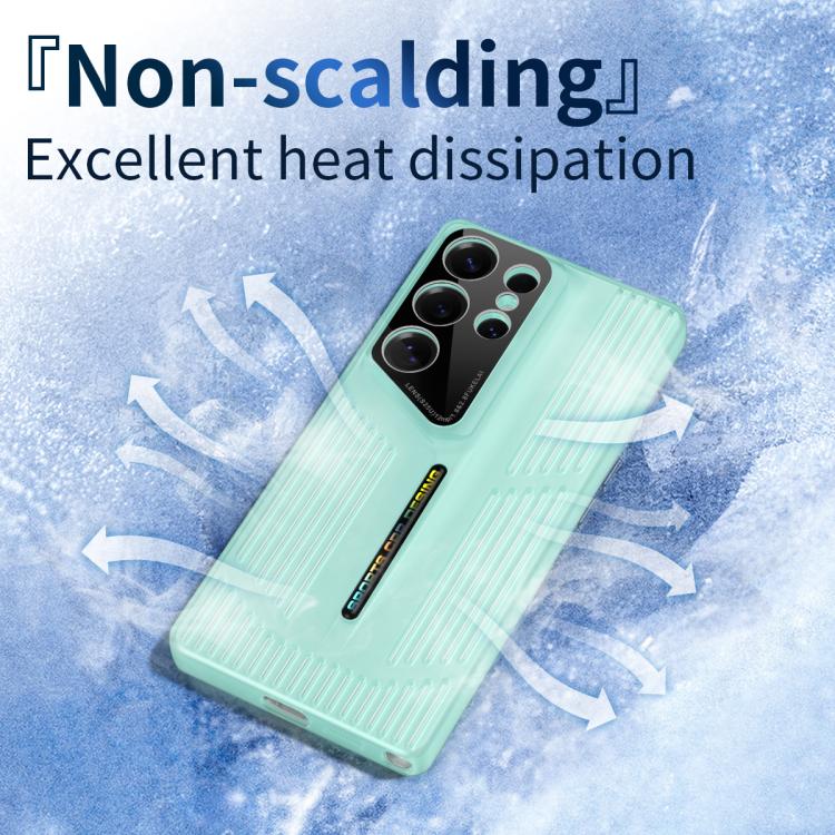Funda para Samsung Galaxy S22 Ultra 5G, translúcida, esmerilada y con disipación de calor (amarilla)