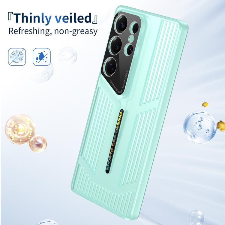 Funda para Samsung Galaxy S25+ 5G, translúcida, esmerilada y con disipación de calor (amarilla)