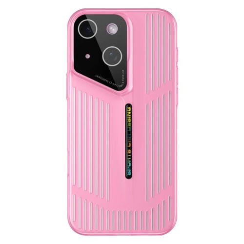 Funda para iPhone 14, translúcida, esmerilada y con disipación de calor (rojo claro)