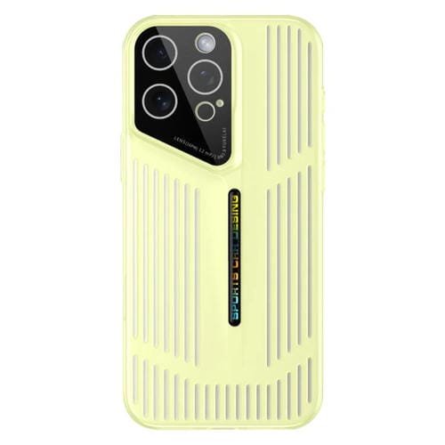 Funda para iPhone 12 Pro Max con disipación de calor, translúcida, esmerilada y hueca (amarilla)