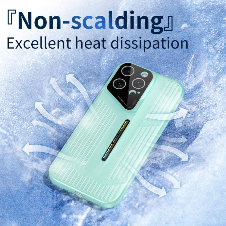 Funda para iPhone 11 Pro Max con disipación de calor, translúcida, esmerilada y hueca (verde)