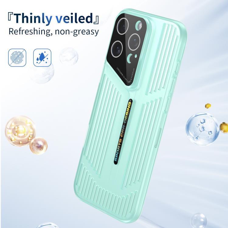 Funda para iPhone 11 Pro Max con disipación de calor, translúcida, esmerilada y hueca (verde)