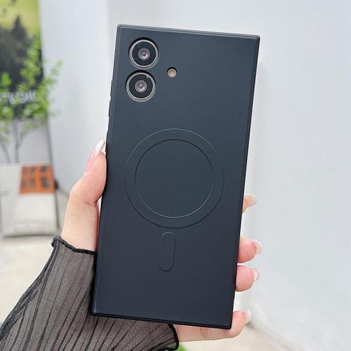 Funda magnética de silicona líquida de color sólido MagSafe para Samsung Galaxy A05s (negra)
