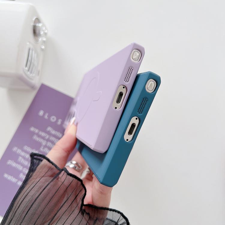 Funda magnética MagSafe de silicona líquida de color sólido para Samsung Galaxy A05s (rosa)